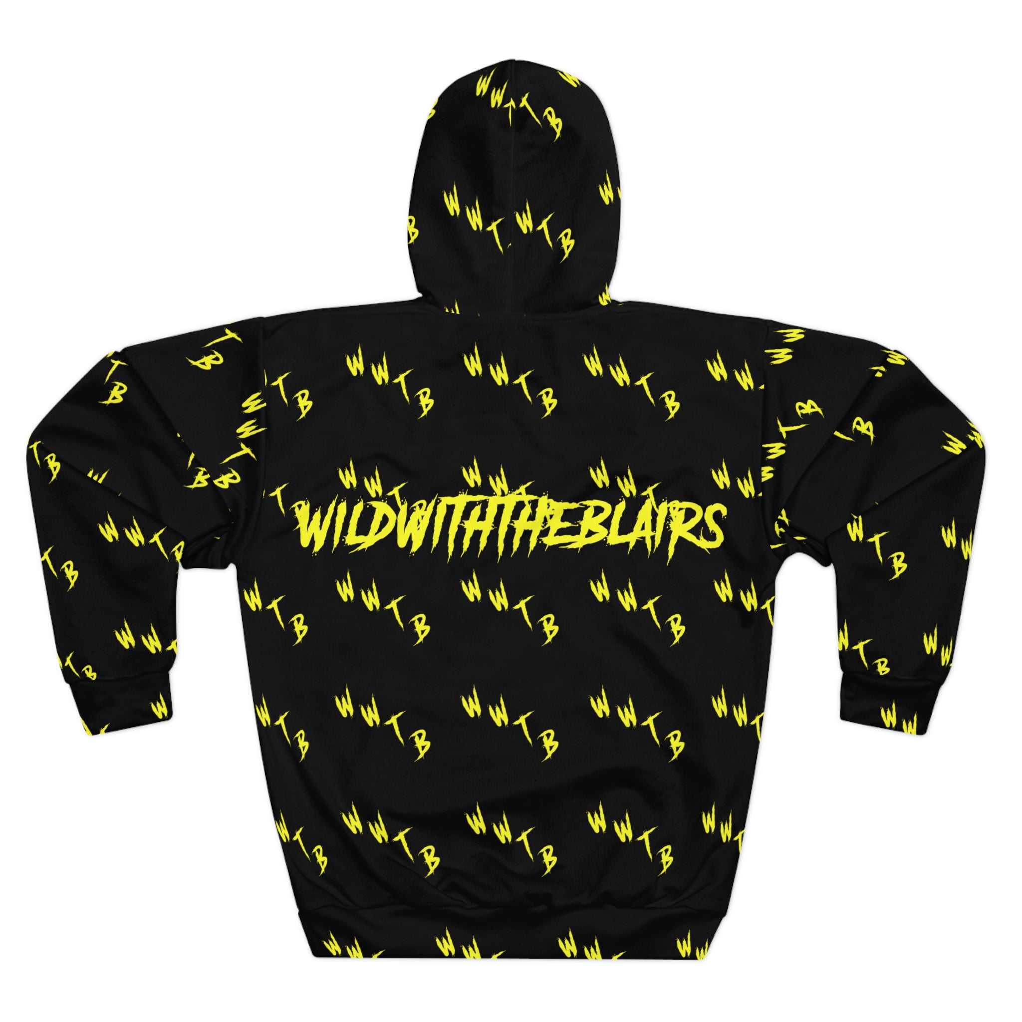 Hoodie — WildWithTheBlairs Black & Neon Lightning All-Over Print Pullover