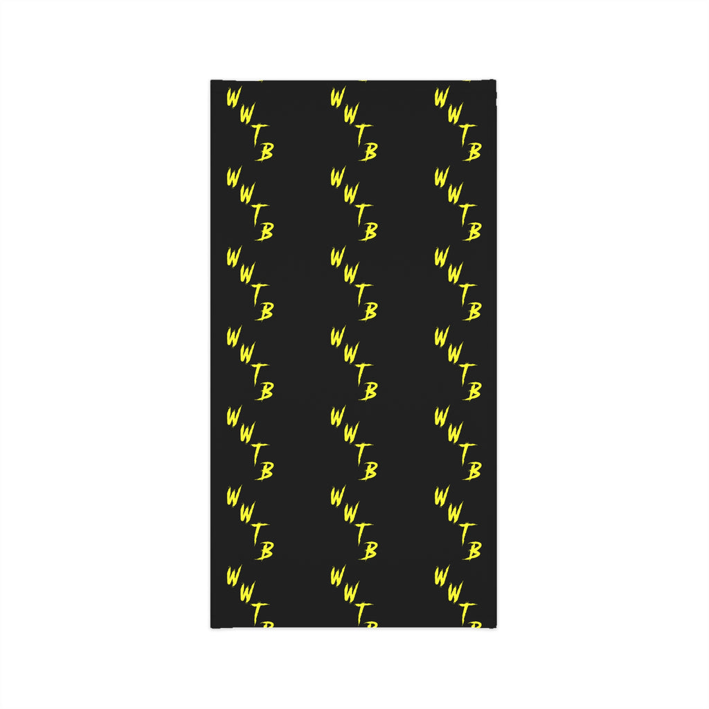 Lightweight Neck Gaiter — Black & Yellow Repeating "WWTB" Logo