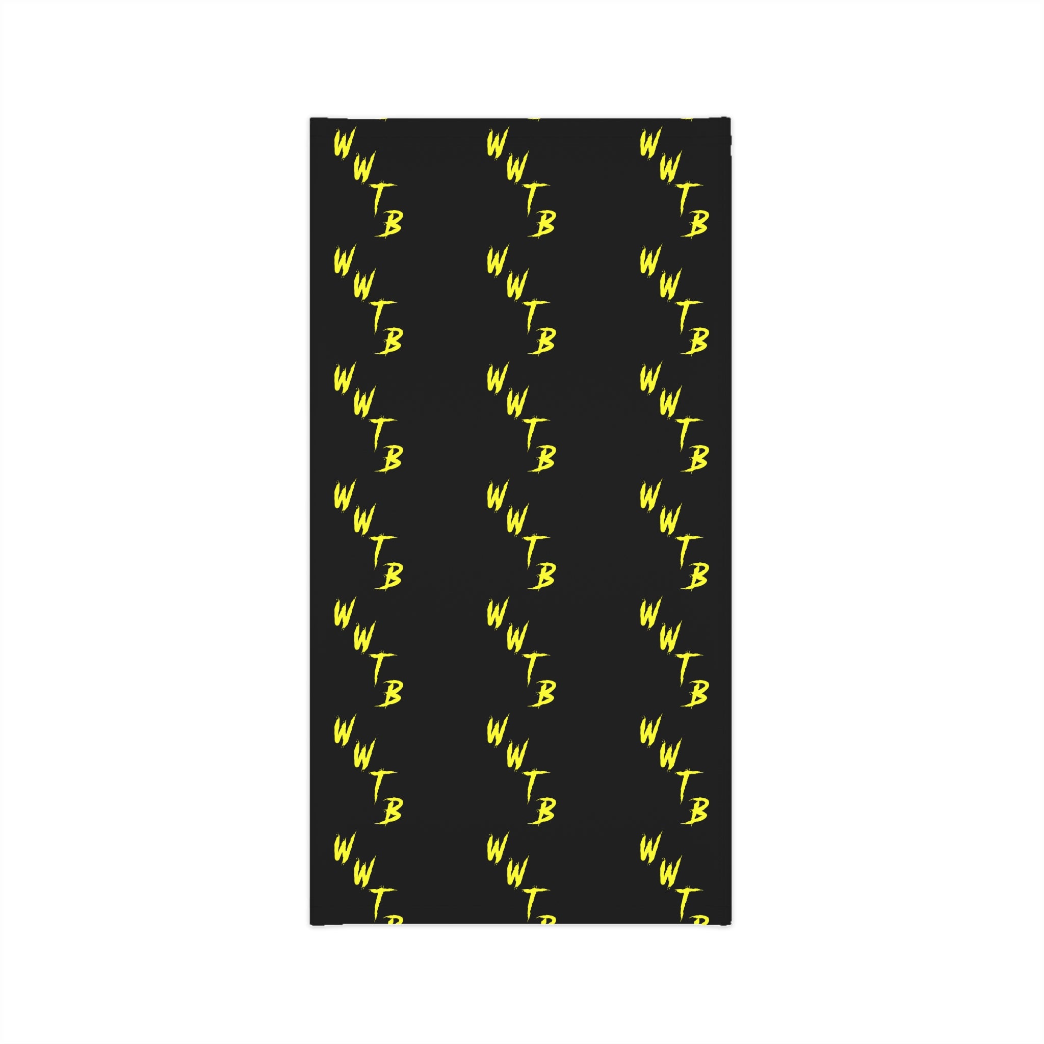 Lightweight Neck Gaiter — Black & Yellow Repeating "WWTB" Logo