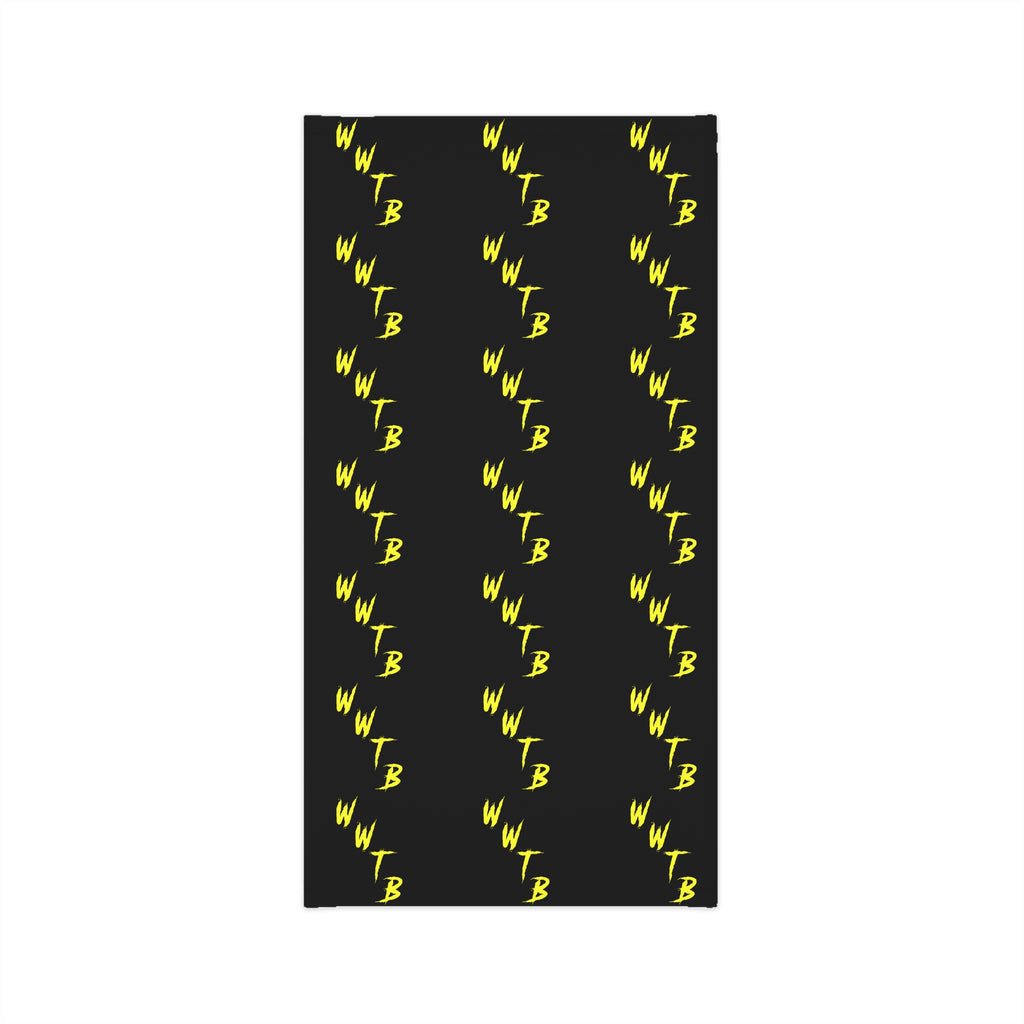Lightweight Neck Gaiter — Black & Yellow Repeating "WWTB" Logo