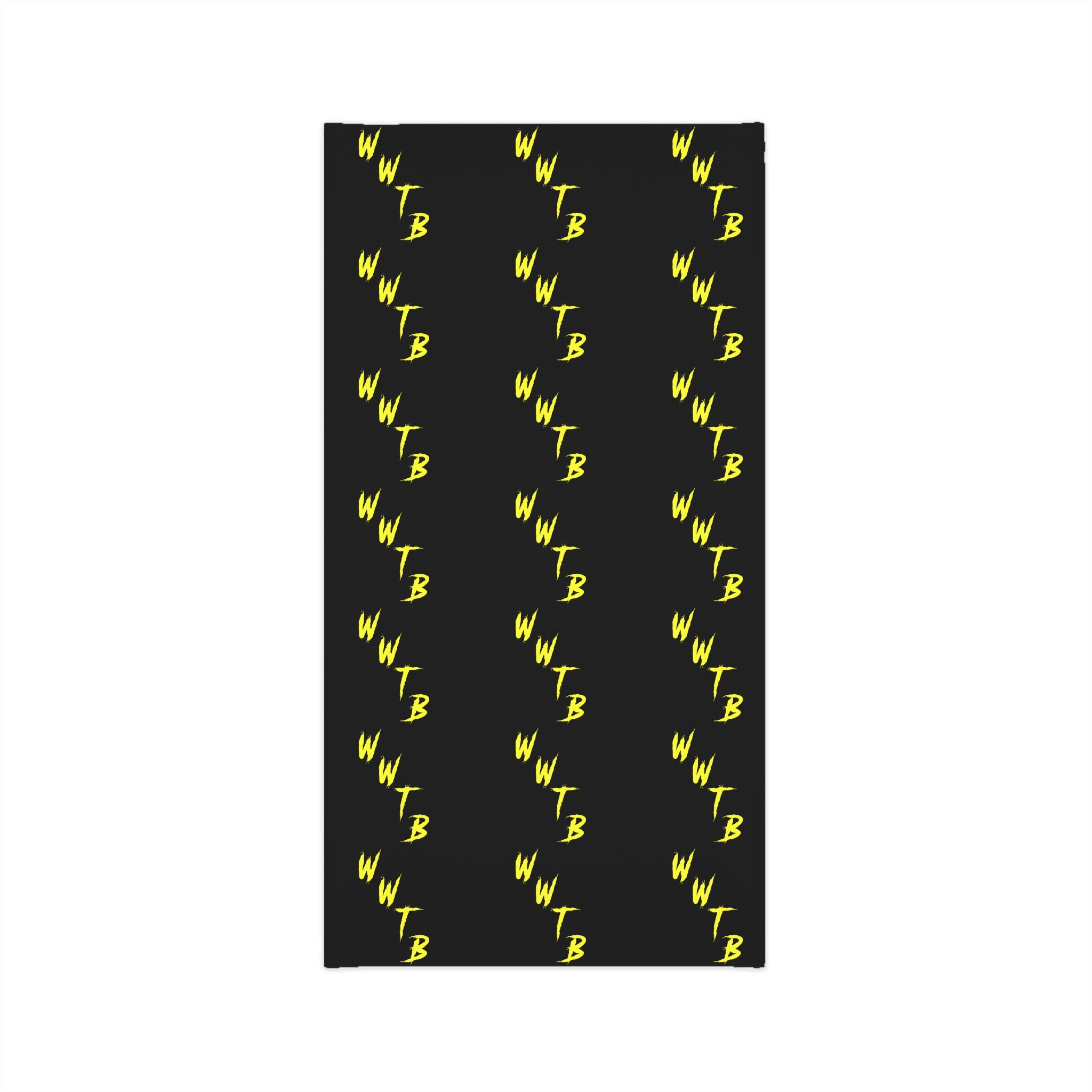 Lightweight Neck Gaiter — Black & Yellow Repeating "WWTB" Logo