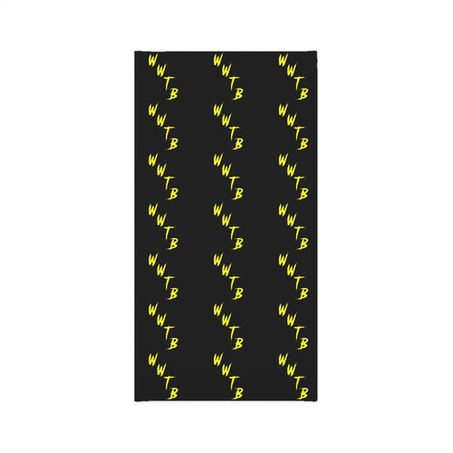 Lightweight Neck Gaiter — Black & Yellow Repeating "WWTB" Logo