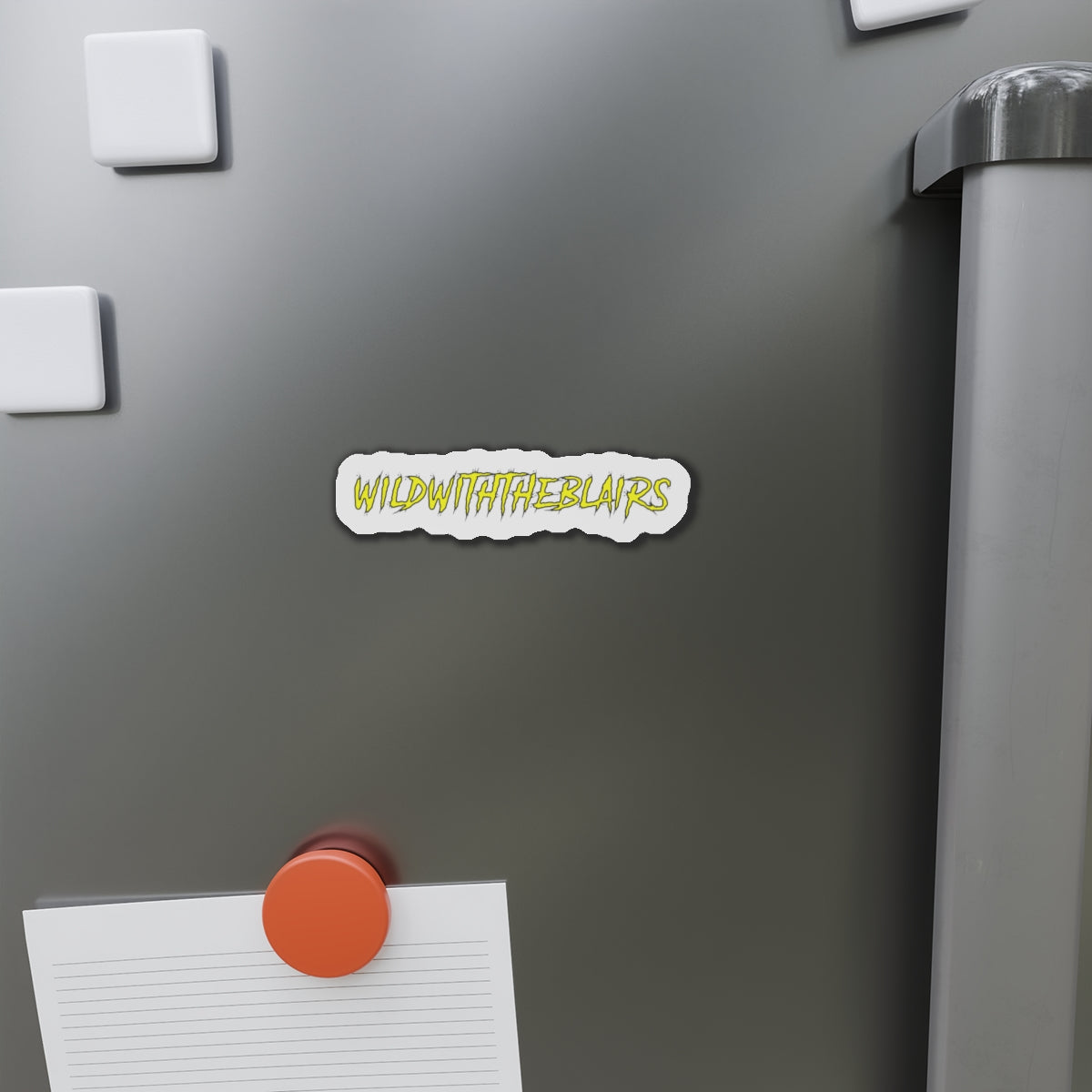 Die-Cut Magnet — "WILDWITHTHEBLAIRS" Yellow Graffiti Fridge Sticker