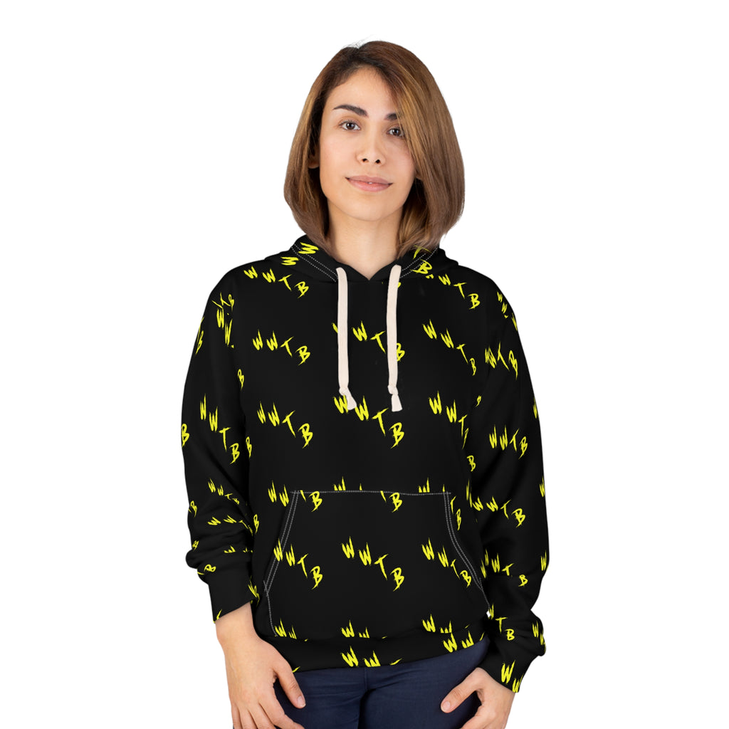 Hoodie — WildWithTheBlairs Black & Neon Lightning All-Over Print Pullover