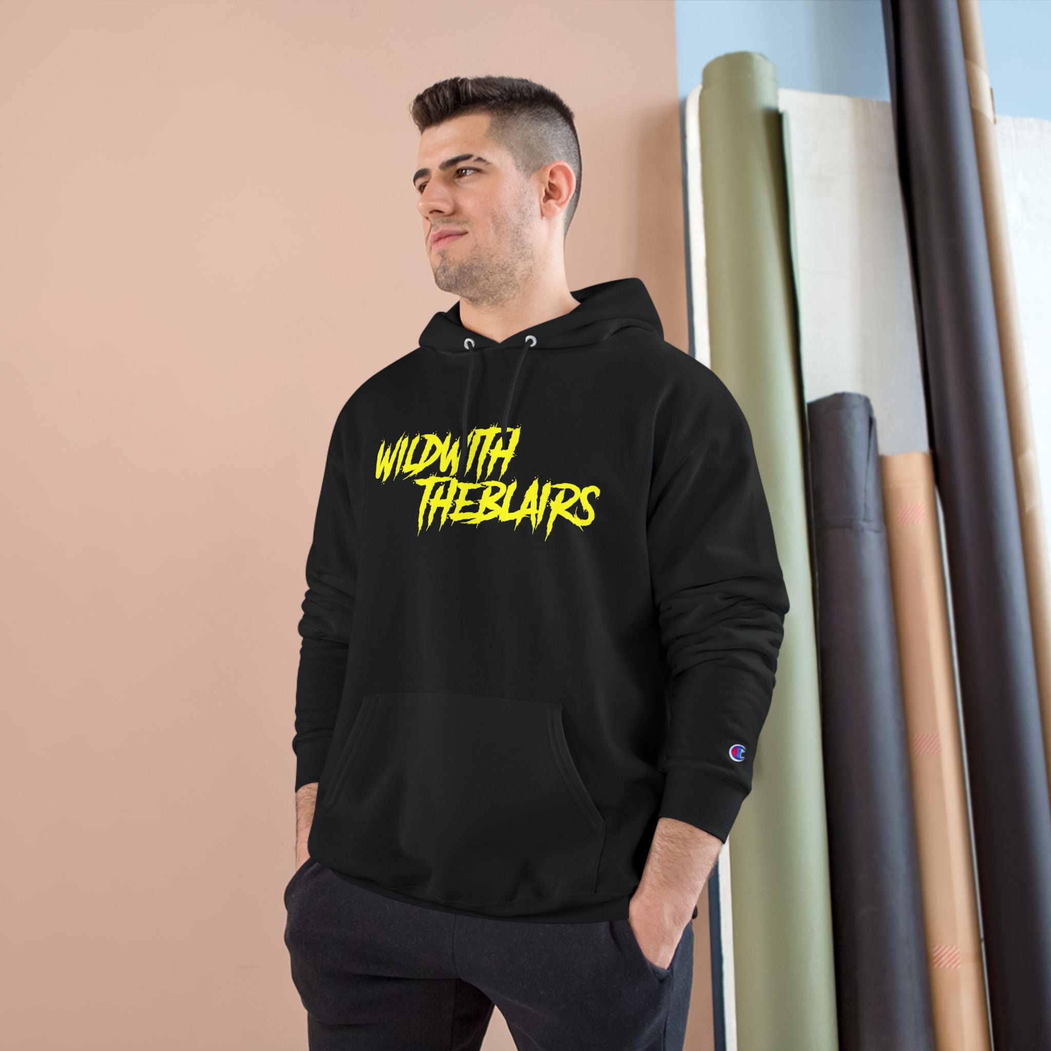 Hoodie - Wild With The Blairs Yellow Logo Champion Hoodie