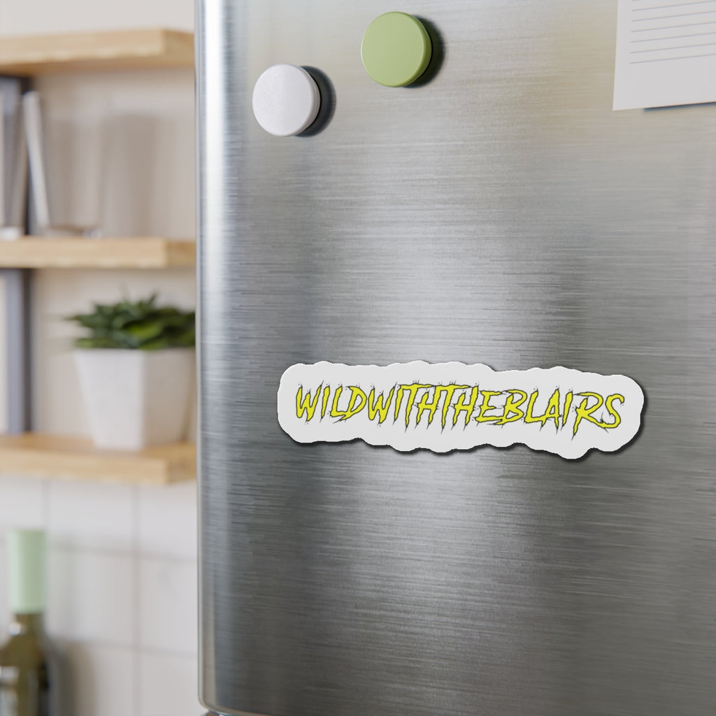 Die-Cut Magnet — "WILDWITHTHEBLAIRS" Yellow Graffiti Fridge Sticker
