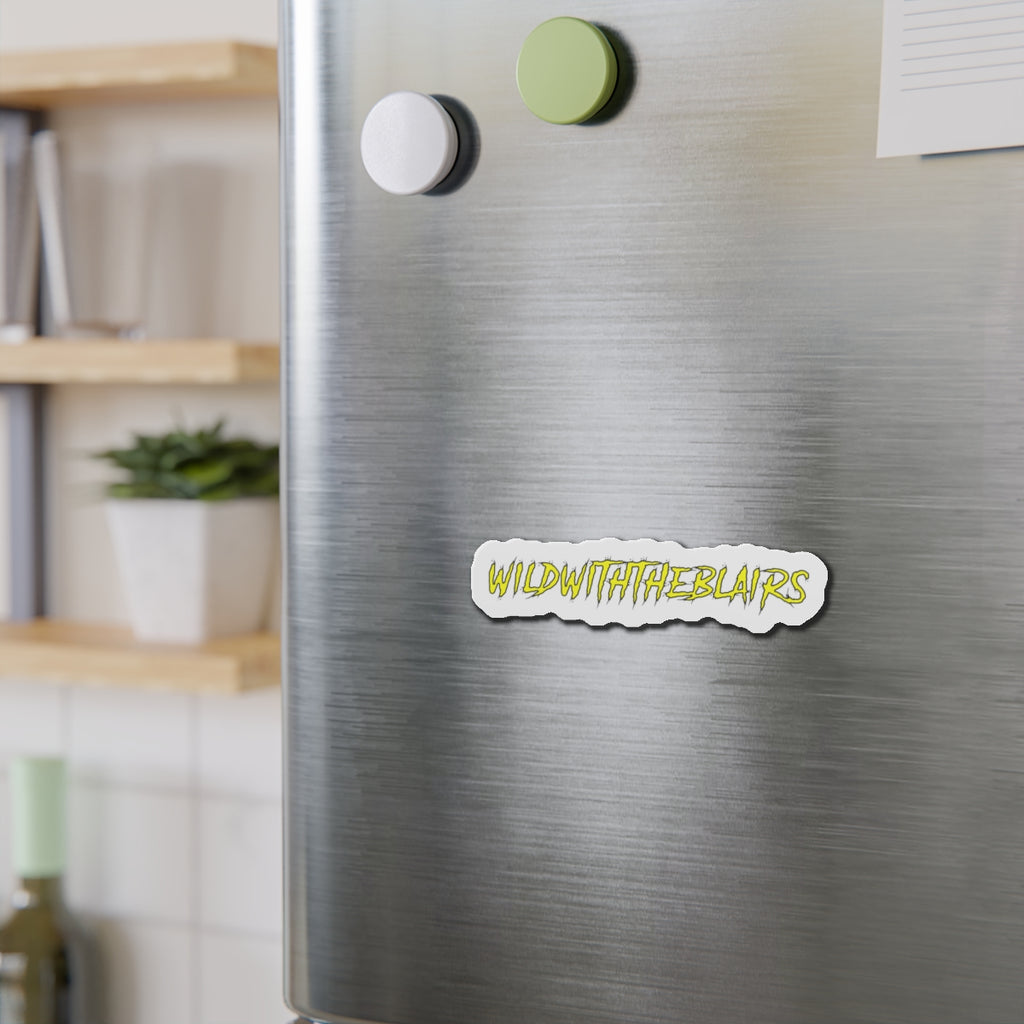 Die-Cut Magnet — "WILDWITHTHEBLAIRS" Yellow Graffiti Fridge Sticker