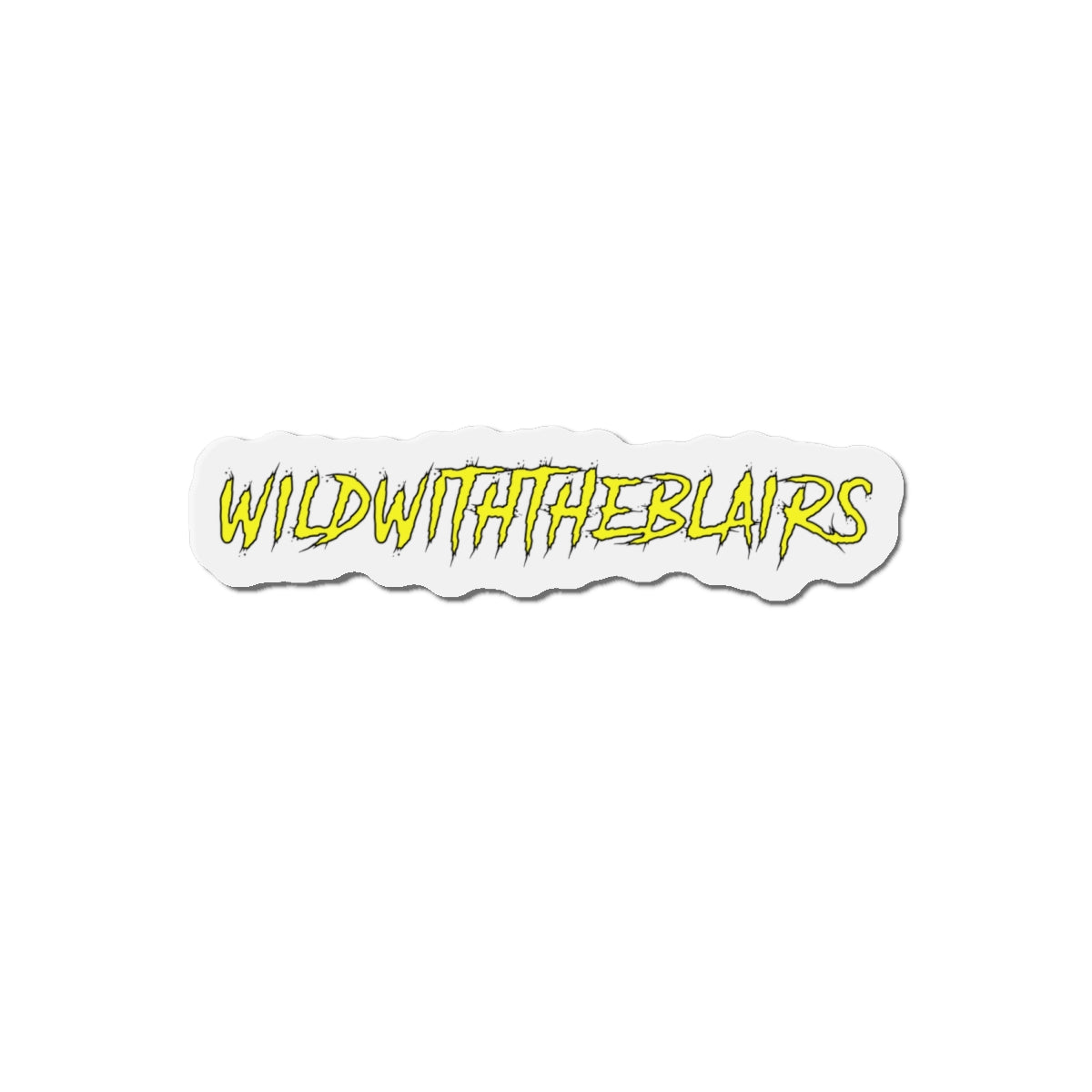 Die-Cut Magnet — "WILDWITHTHEBLAIRS" Yellow Graffiti Fridge Sticker