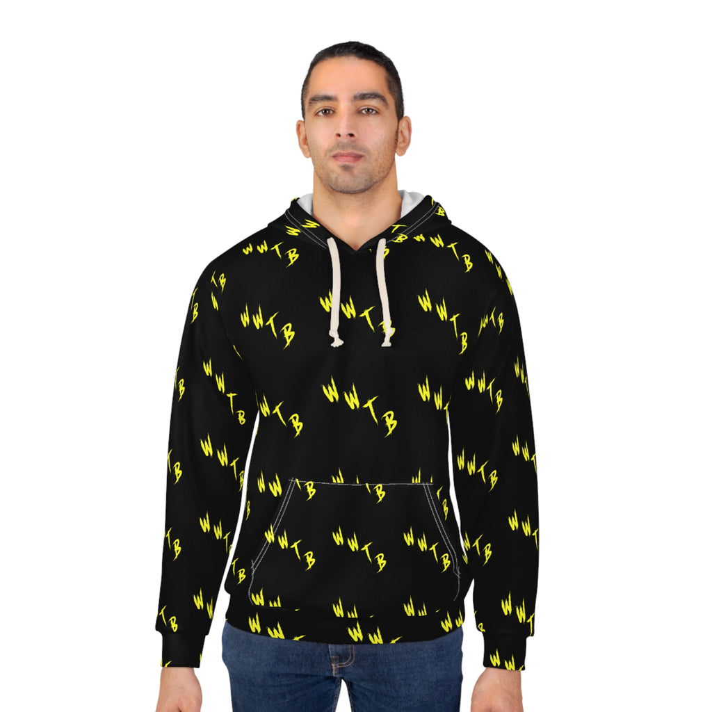 Hoodie — WildWithTheBlairs Black & Neon Lightning All-Over Print Pullover