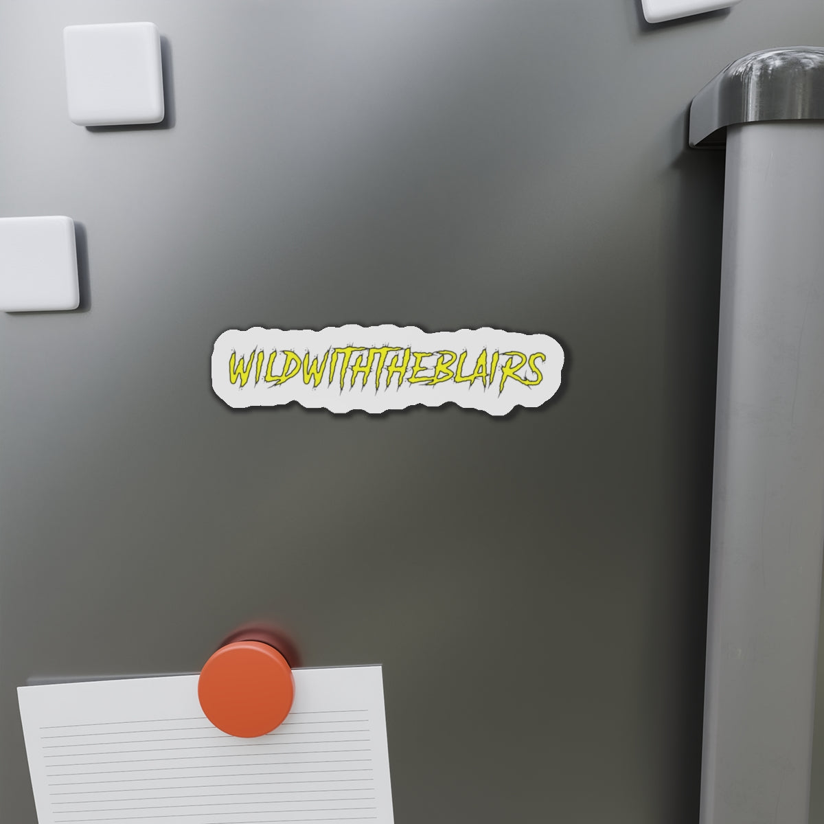 Die-Cut Magnet — "WILDWITHTHEBLAIRS" Yellow Graffiti Fridge Sticker