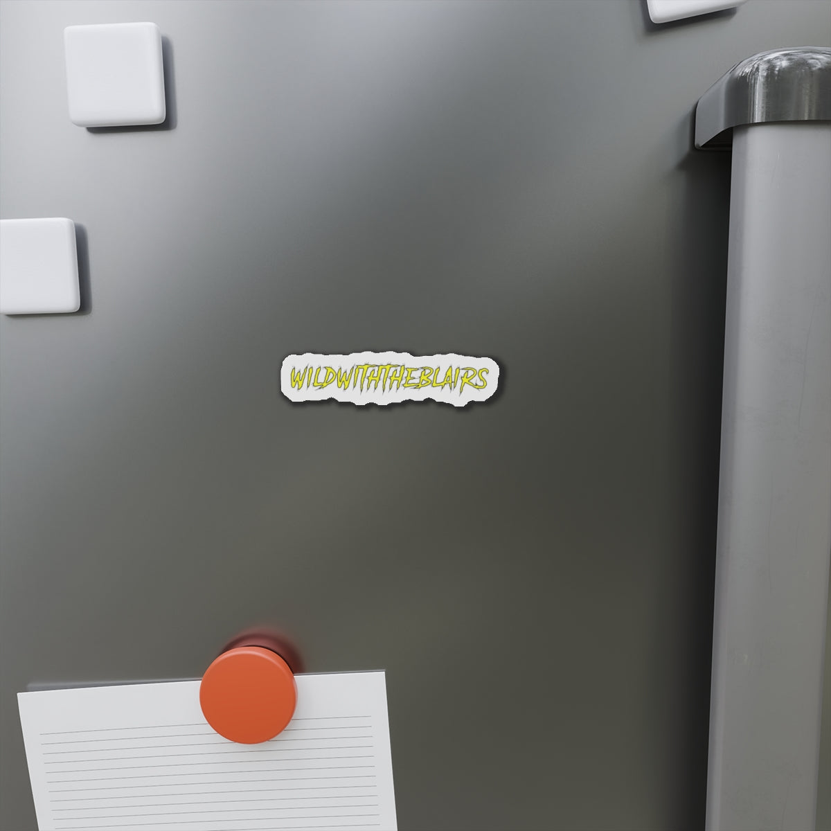 Die-Cut Magnet — "WILDWITHTHEBLAIRS" Yellow Graffiti Fridge Sticker
