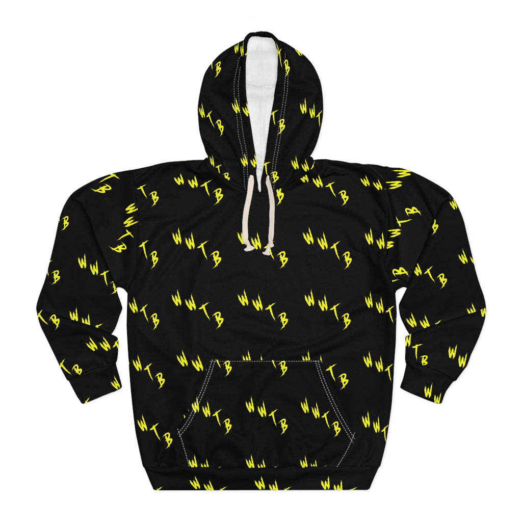 Hoodie — WildWithTheBlairs Black & Neon Lightning All-Over Print Pullover