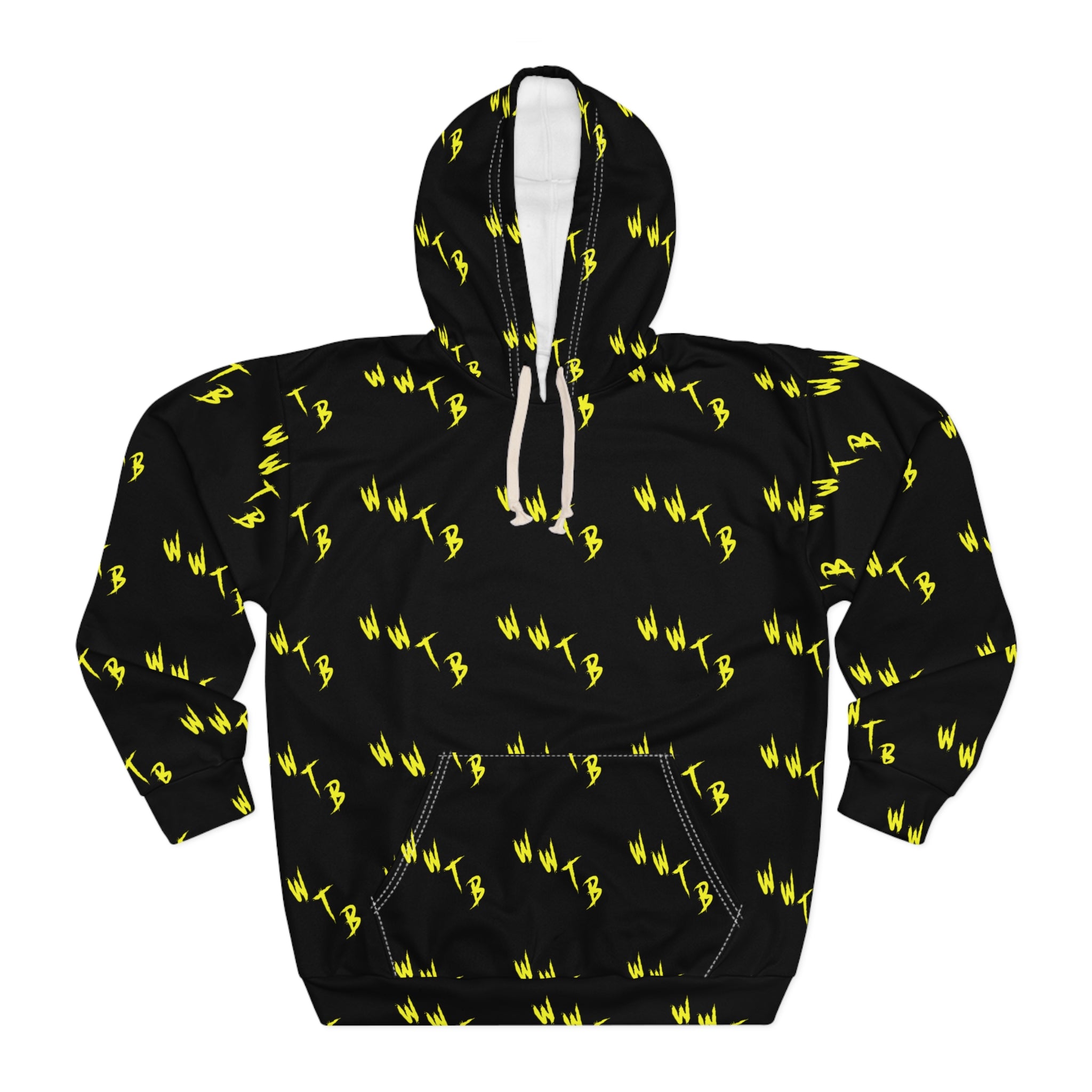 Hoodie — WildWithTheBlairs Black & Neon Lightning All-Over Print Pullover
