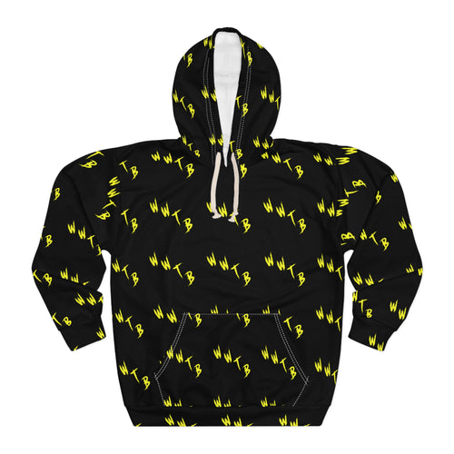 Hoodie — WildWithTheBlairs Black & Neon Lightning All-Over Print Pullover