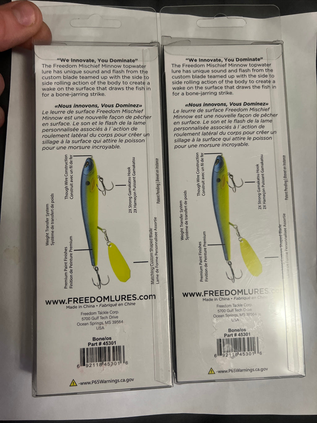 Freedom Tackle Mischief Minnow HD Lot of 2