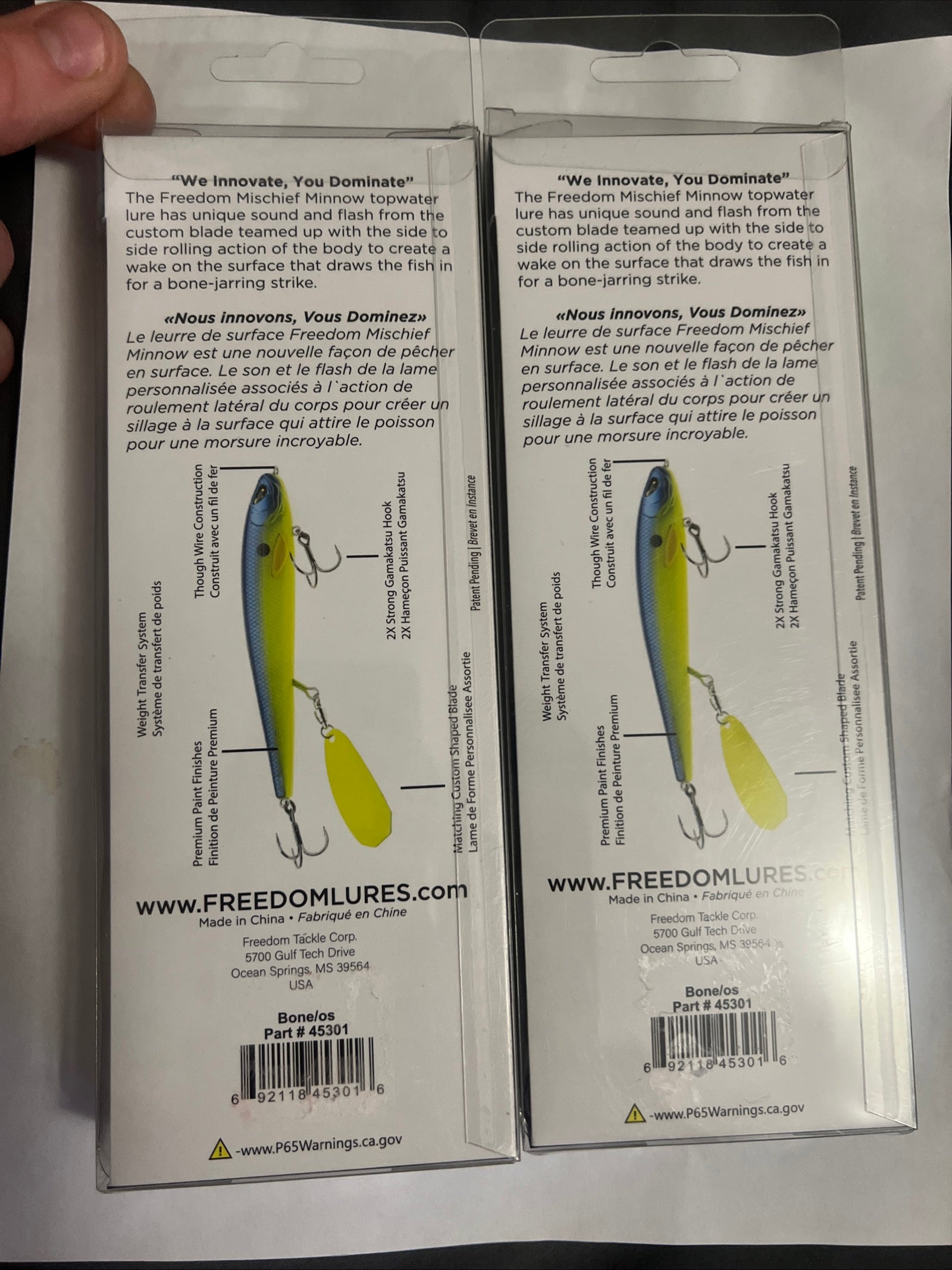 Freedom Tackle Mischief Minnow HD Lot of 2
