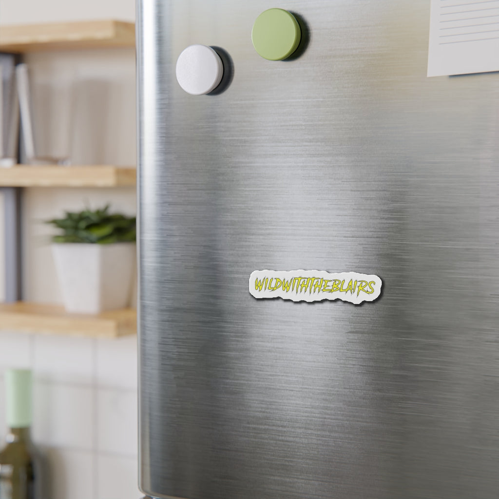 Die-Cut Magnet — "WILDWITHTHEBLAIRS" Yellow Graffiti Fridge Sticker