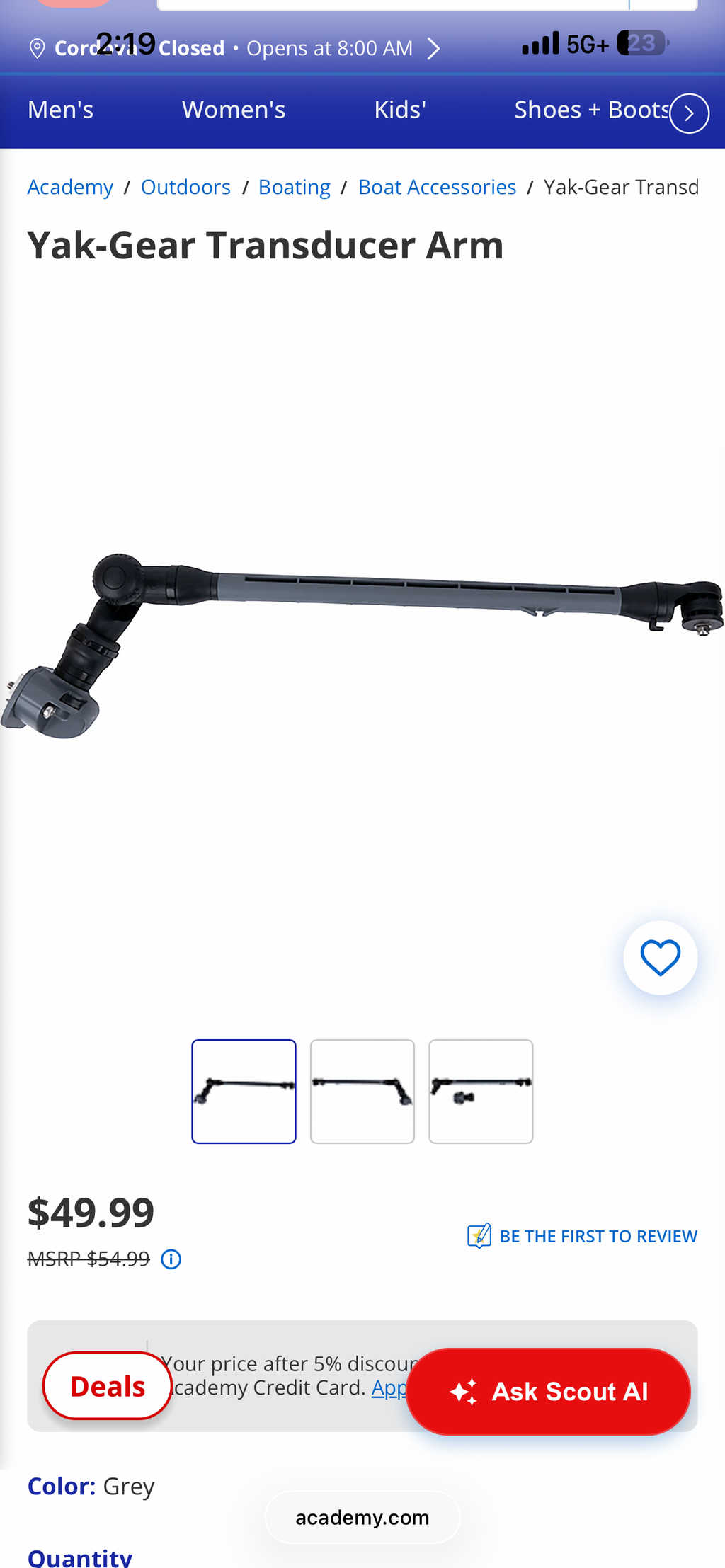 YakGear Transducer Arm (Track Mount)